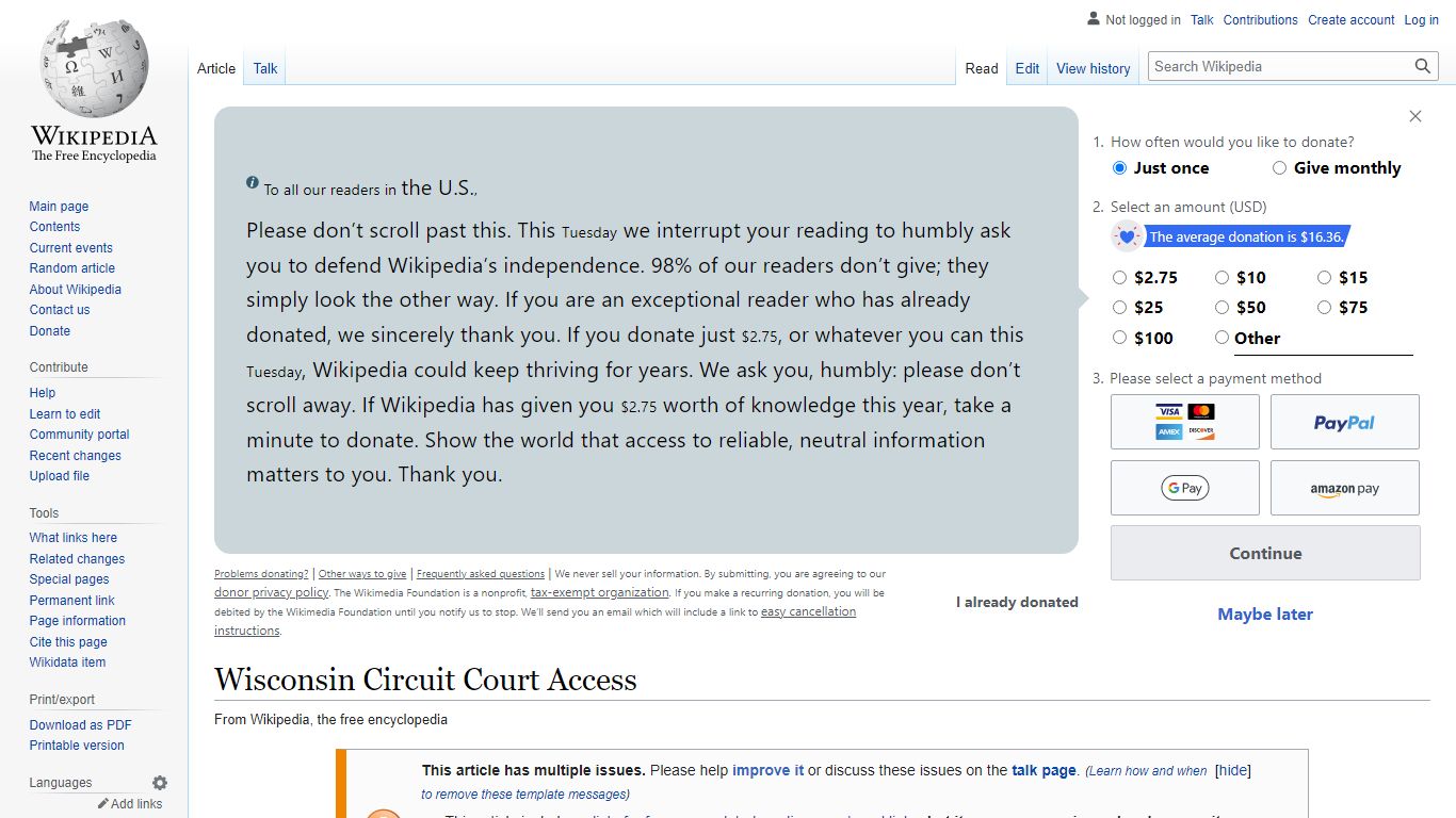 Wisconsin Circuit Court Access - Wikipedia